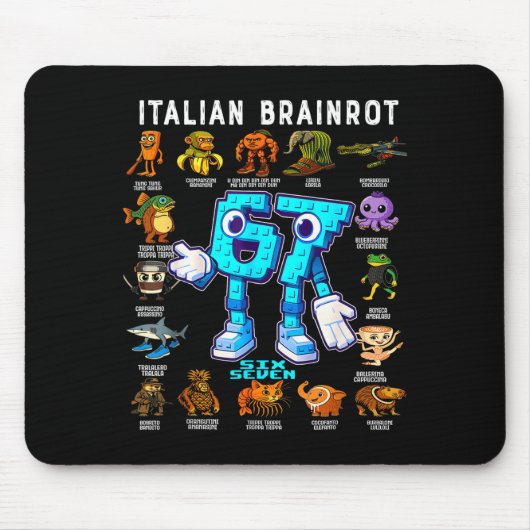 Italiaanse Brainrot Grappige 67 Meme Verjaardagsde Muismat (Voorkant)