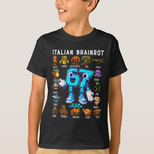 Italiaanse Brainrot Grappige 67 Meme Verjaardagsde T-shirt (Voorkant)