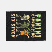 Italiaanse Brainrot Halloween Panini Cappuccino Si Fleece Deken (Voorkant (Horizontaal))