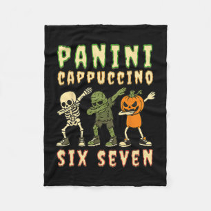 Italiaanse Brainrot Halloween Panini Cappuccino Si Fleece Deken