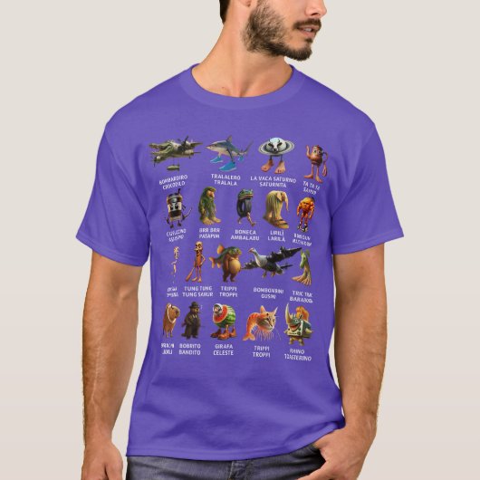 Italiaanse Brainrot Lijst T-shirt (Voorkant)