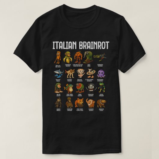 Italiaanse Brainrot Meme Grappige Karakterkunst T-shirt (Design voorkant)