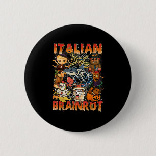 Italiaanse Brainrot Meme Italiaanse Brainrot Hallo Ronde Button 5,7 Cm