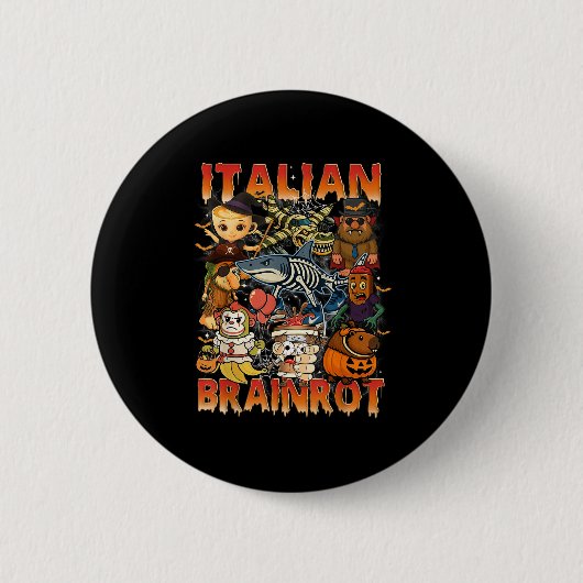 Italiaanse Brainrot Meme Italiaanse Brainrot Hallo Ronde Button 5,7 Cm (Voorkant)
