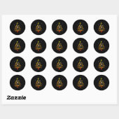 Italiaanse Brainrot Meme Kerstboom Brain Rot Kerst Ronde Sticker (Vel)