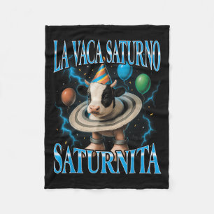 Italiaanse Brainrot Meme La Vaca Saturno Saturnita Fleece Deken