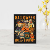 Italiaanse Brainrot Meme-personages Halloween-kost Kaart (Gele Bloem)