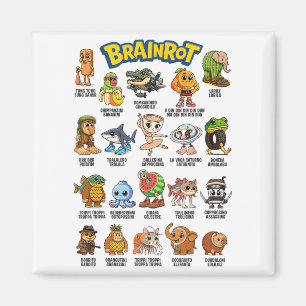 Italiaanse brainrot meme personages over absurde h magneet
