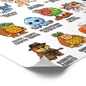 Italiaanse brainrot meme personages over absurde h poster (Hoek)