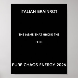Italiaanse Brainrot Meme Typografische Kunstposter Poster