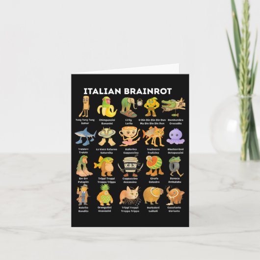 Italiaanse Brainrot Meme Voor Kinderen Jongens Man Kaart (Voorkant)