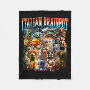 Italiaanse Brainrot-personages Funny Meme Populair Fleece Deken