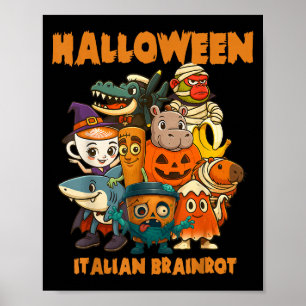Italiaanse Brainrot personages Halloween thema's K Poster
