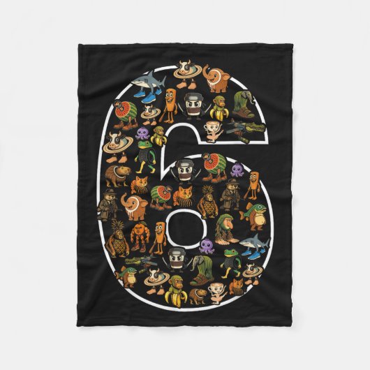 Italiaanse Brainrot Verjaardag 6 Leeftijd Meme 6e  Fleece Deken (Voorkant)