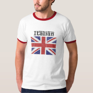 Italiaanse Britse vlag Funny Mannen T-Shirt