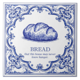 Italiaanse Broodkeuken Zegen Blauw Tegeltje