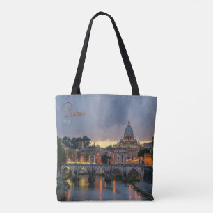 Italiaanse brug Rome Sant'Angelo schemk Tote Bag