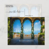 Italiaanse bruidsaarsen in Italië redden datum Aankondigingskaart (Voorkant / Achterkant)