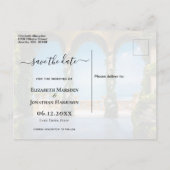 Italiaanse bruidsaarsen in Italië redden datum Aankondigingskaart (Achterkant)