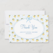 Italiaanse bruidsdouche in citroenblauw bedankkaart (Voorkant)