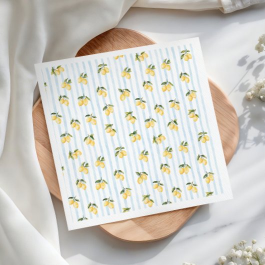 Italiaanse bruidsdouche in citroenblauw servet