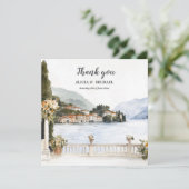 Italiaanse bruiloft aan het Comomeer Bedankkaart (Staand voorkant)