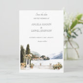 Italiaanse bruiloft aan het Comomeer Save The Date (Staand voorkant)