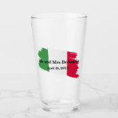 Italiaanse bruiloft achternaam aangepaste vlag kle glas (Voorkant)