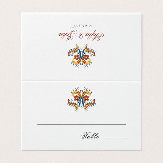  Italiaanse bruiloft voor ontwerpen Kaart (Buitenkant ongevouwen)