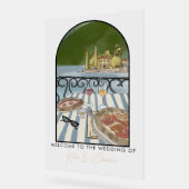 Italiaanse bruiloft welkom acryl bord (Hoek)