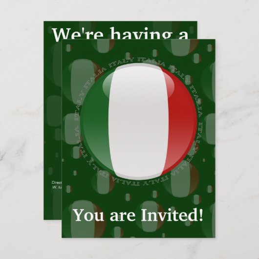 Italiaanse Bubble-vlag Kaart (Voorkant / Achterkant)