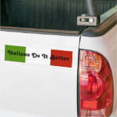 Italiaanse bumpersticker 'Italiaans is beter' (Op Truck)