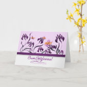 Italiaanse Buon Compleanno! Paarse Iris Birthday Kaart (Gele Bloem)