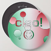 Italiaanse cadeaus : hallo/Ciao Face Ronde Button 6,0 Cm (Voorkant /achterkant)