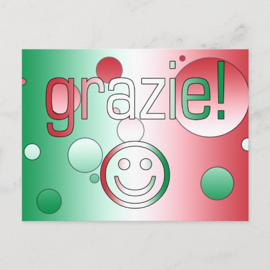 Italiaanse cadeautjes : Dank je wel / Grazie Face Briefkaart (Voorkant)