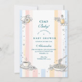 Italiaanse Café Doodle Baby Shower Kaart (Voorkant)