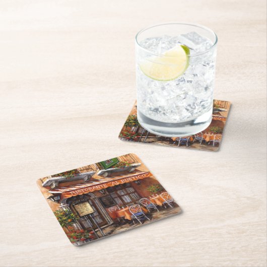 Italiaanse Cafe Fine Art Kartonnen Onderzetters (Insitu)