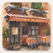 Italiaanse Cafe Fine Art Kartonnen Onderzetters (Voorkant)