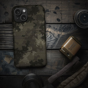 Italiaanse Camo Midnight Zwart Uniek Cargo Patroon iPhone 15 Case