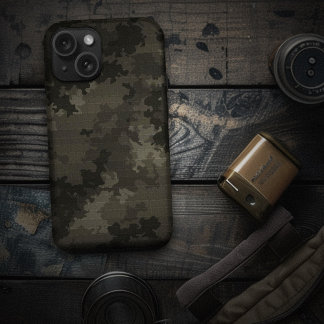 Italiaanse Camo Midnight Zwart Uniek Cargo Patroon iPhone 15 Case
