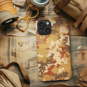 Italiaanse Camo woestijn bruin uniek ladingpatroon iPhone 15 Case