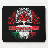 Italiaanse Canadese vlag voor boomstammen in Canad Muismat (Voorkant)