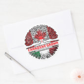 Italiaanse Canadese vlag voor boomstammen in Canad Ronde Sticker (Envelop)