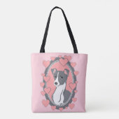 Italiaanse Canvas tas van Greyhound Love Pink (Achterkant)