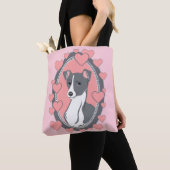 Italiaanse Canvas tas van Greyhound Love Pink (Dichtbij)