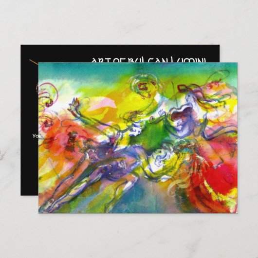 ITALIAANSE CARNAVAL Masquerade Dans en Muziek Uitnodiging Briefkaart (Voorkant / Achterkant)