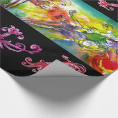 ITALIAANSE CARNIVAL DANCE, RODE PAARSE VLOERSWIRLS CADEAUPAPIER (Hoek)