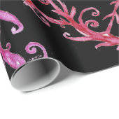 ITALIAANSE CARNIVAL DANCE, RODE PAARSE VLOERSWIRLS CADEAUPAPIER (Rol Hoek)