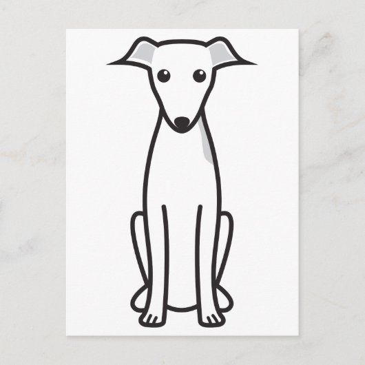 Italiaanse Cartoon Greyhound Dog Briefkaart (Voorkant)