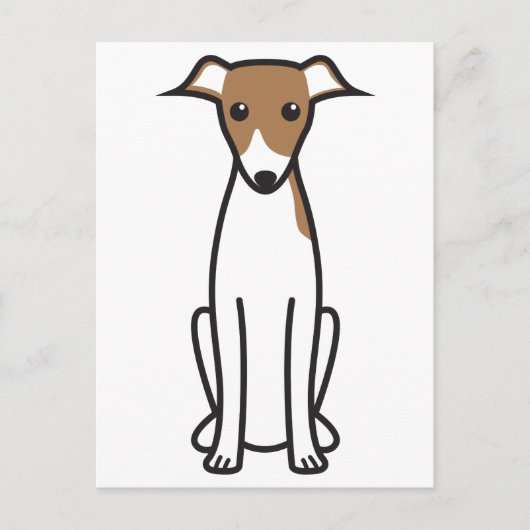 Italiaanse Cartoon Greyhound Dog Briefkaart (Voorkant)